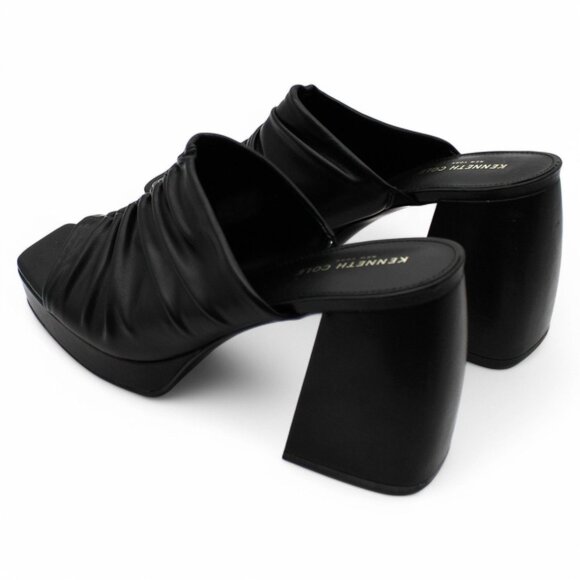 Kenneth Cole New York Womens Black Ruched Padded Anika Open Toe Sculpted Heel Sl - Picture 4 of 5